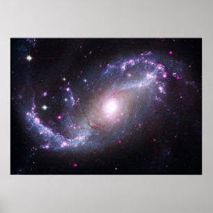 Póster NGC 1672   Galaxia espiral   Telescopios espaciale