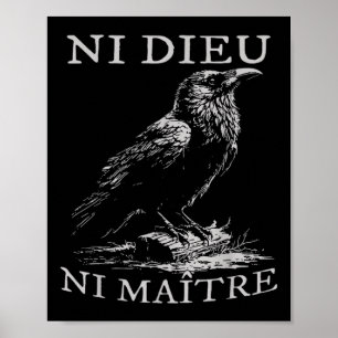 Póster Ni Dios Ni Amo Antiautoritario Sin Rey