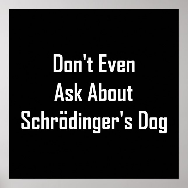 Póster Ni siquiera preguntes por el perro de Schrodinger (Frente)