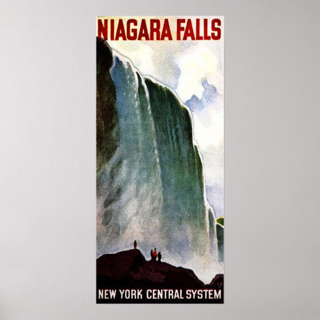 Póster NIAGARA FALLS AMERICA Waterfall Vintage Travel (Frente)