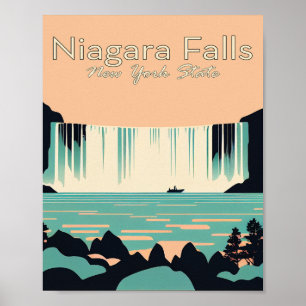 Póster Niagara Falls Minimalista Viajera Poster