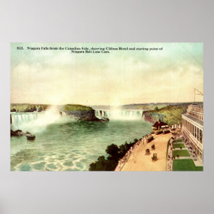 Póster Niagara Falls, vintage 1915 del hotel de Clifton