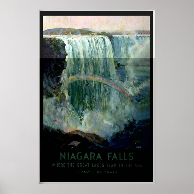 Póster Niagara Falls Waterfall Canada USA Vintage Travel (Frente)