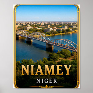Póster Niamey Río Níger y Belleza del Sahel