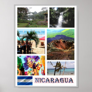 Póster Nicaragua - Mosaico -