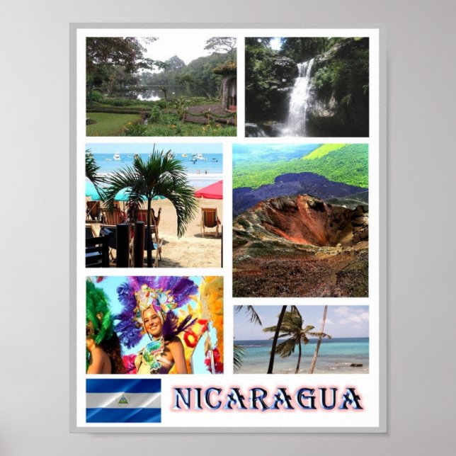 Póster Nicaragua - Mosaico - (Frente)