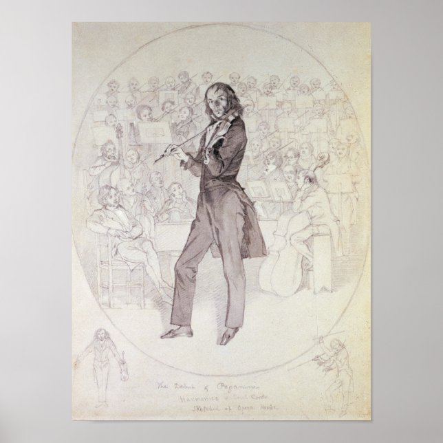 Póster Niccolo Paganini , violinista (Frente)
