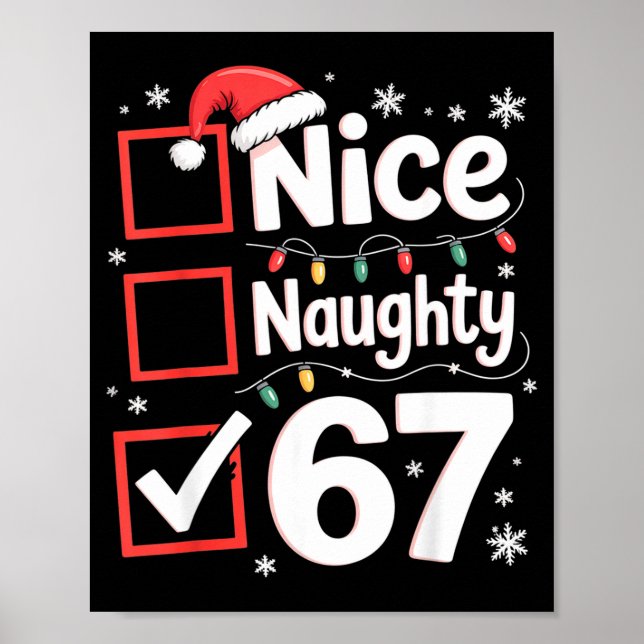 Póster Nice Naughty 67 Christmas Costume 67 Meme Men Wome (Frente)
