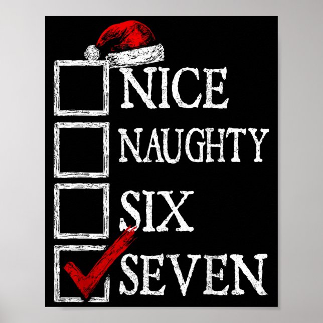 Póster Nice Naughty 67 Christmas Funny Meme Six Seven  (Frente)