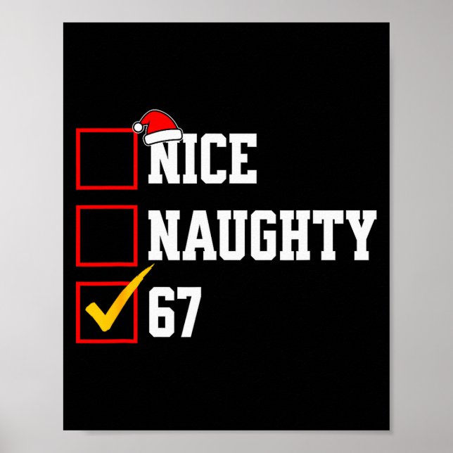 Póster Nice Naughty 67 Christmas Six Seven Xmas Costume M (Frente)