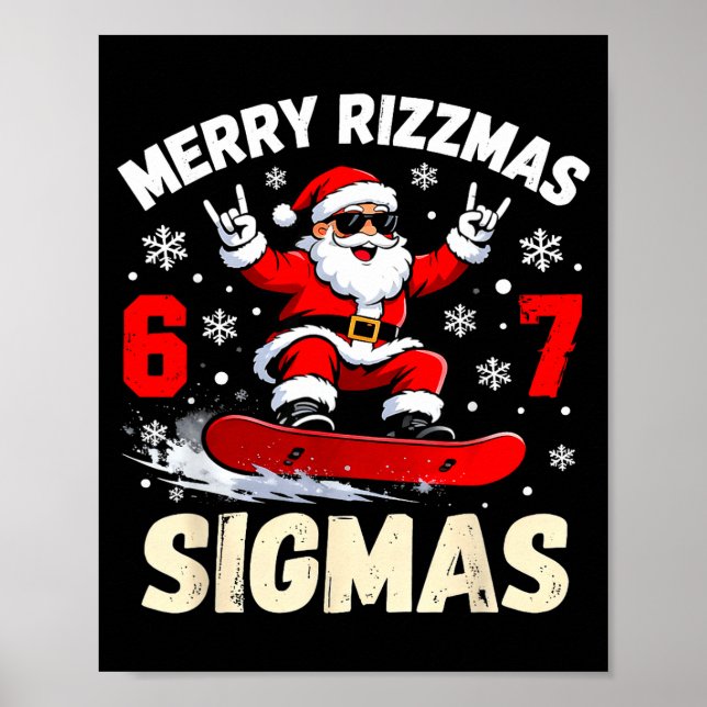 Póster Nice Naughty 67 Funny 6-7 Meme Slang Christmas  (Frente)