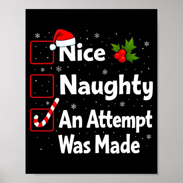 Póster Nice Naughty An Attempt Was Made Christmas List Sa (Frente)
