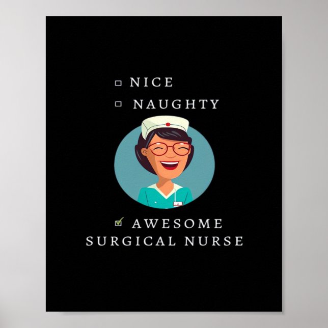 Póster Nice Naughty Awesome Surgical Nurse  (Frente)