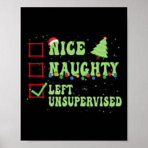 Póster Nice Naughty Dejó Navidades Sin Supervisión Lista