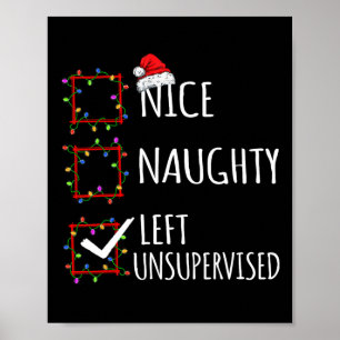 Póster Nice Naughty Dejó Navidades Sin Supervisión Lista