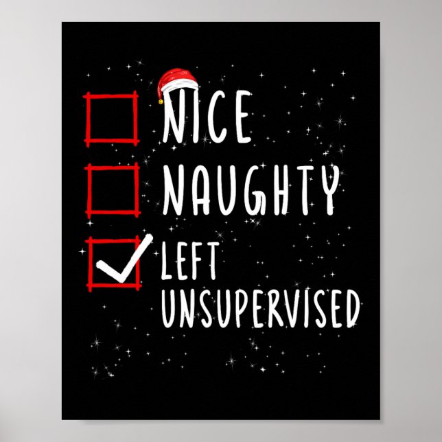 Póster Nice Naughty Dejó Navidades Sin Supervisión Lista  (Frente)