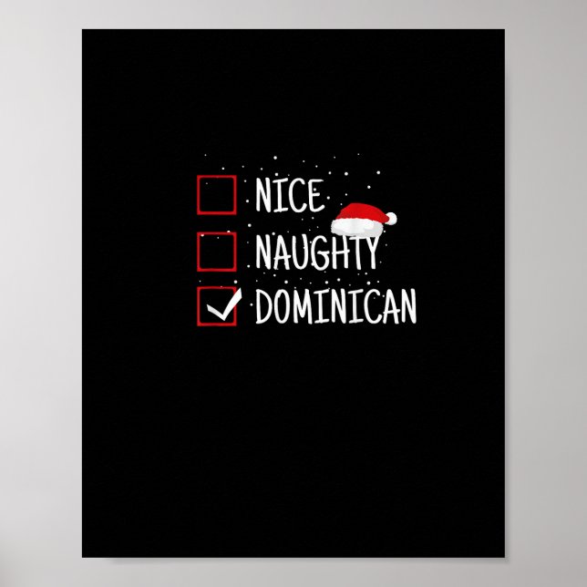 Póster Nice Naughty Dominican Christmas List   (Frente)