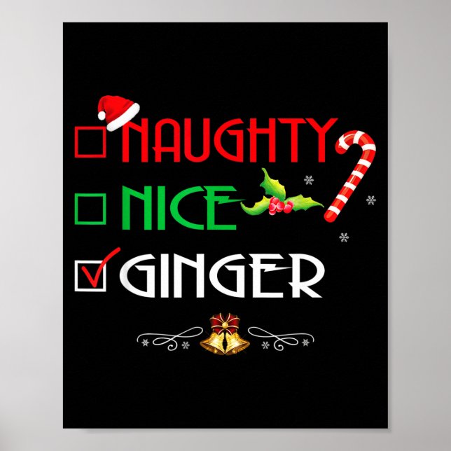Póster Nice Naughty Ginger Group Matching Christmas  (Frente)