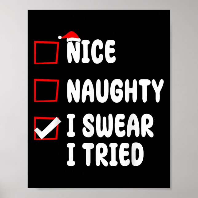 Póster Nice Naughty I Swear I Tried  (Frente)