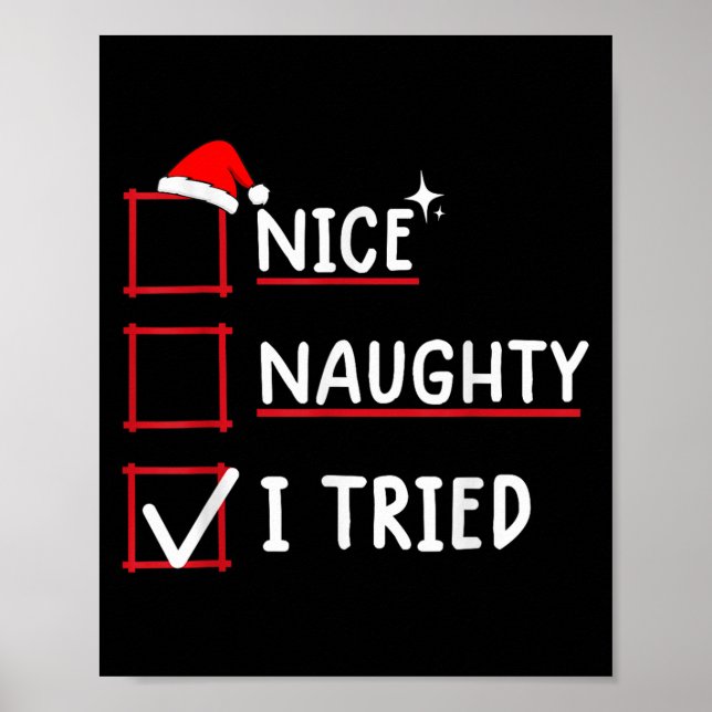 Póster Nice Naughty I Tried Christmas  (Frente)