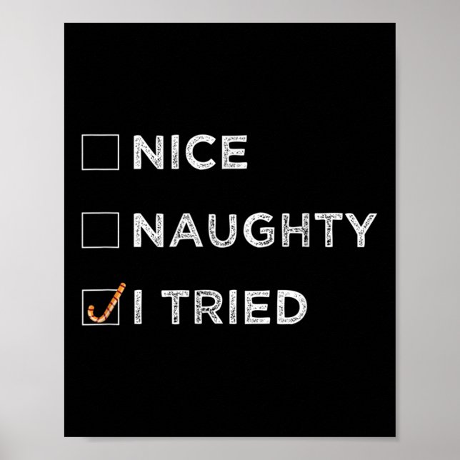 Póster Nice Naughty I Tried - Funny Christmas  (Frente)