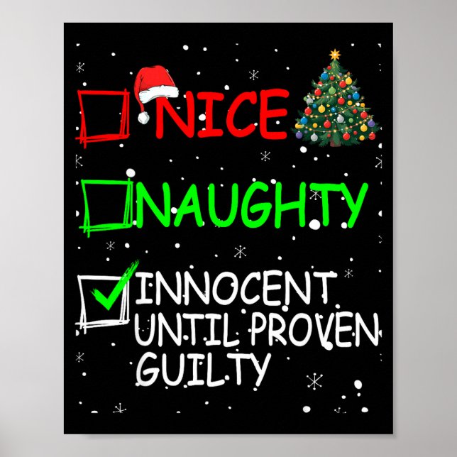 Póster Nice Naughty Innocent Until Proven Guilty Christma (Frente)