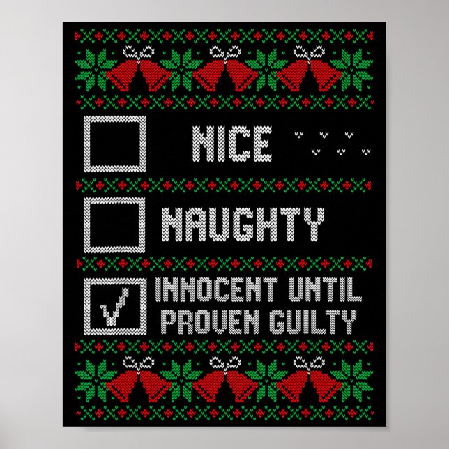 Póster Nice Naughty Innocent Until Proven Guilty Christma (Frente)