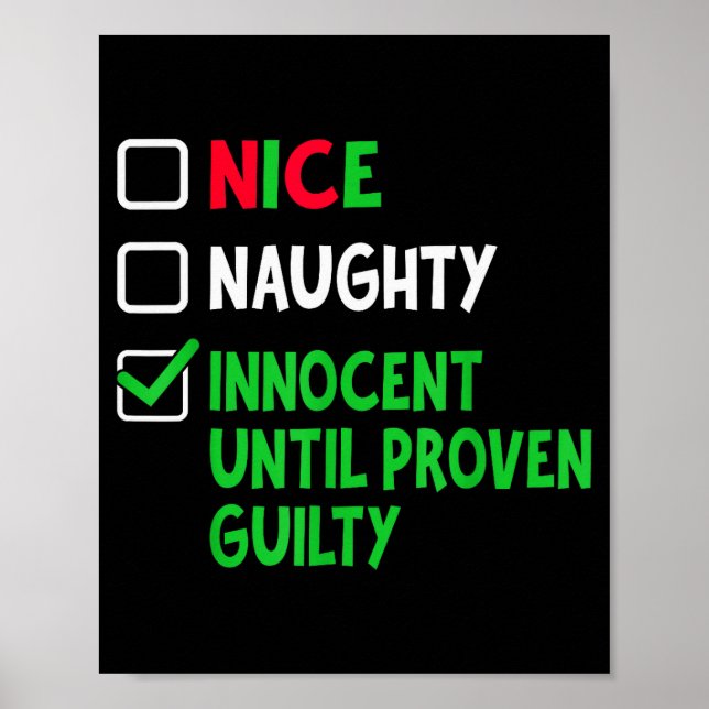 Póster Nice Naughty Innocent Until Proven Guilty Christma (Frente)