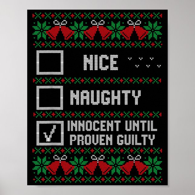 Póster Nice Naughty Innocent Until Proven Guilty Christma (Frente)