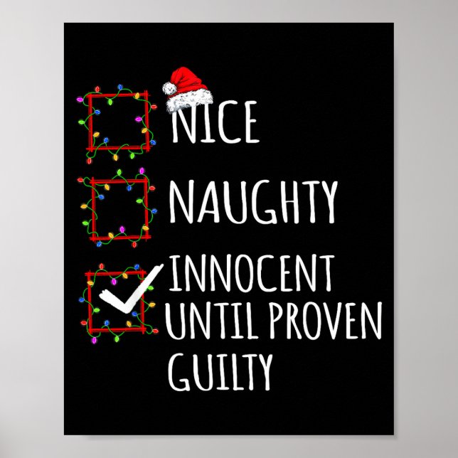 Póster Nice Naughty Innocent Until Proven Guilty Christma (Frente)