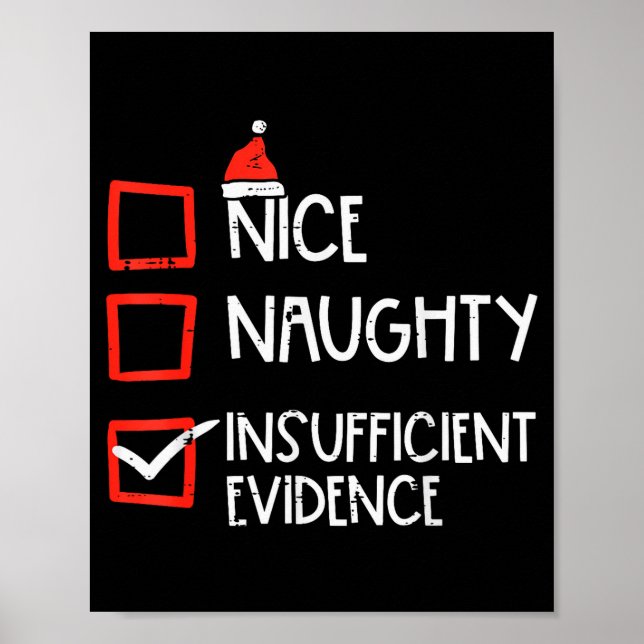 Póster Nice Naughty Insufficient Evidence Christmas Fun X (Frente)