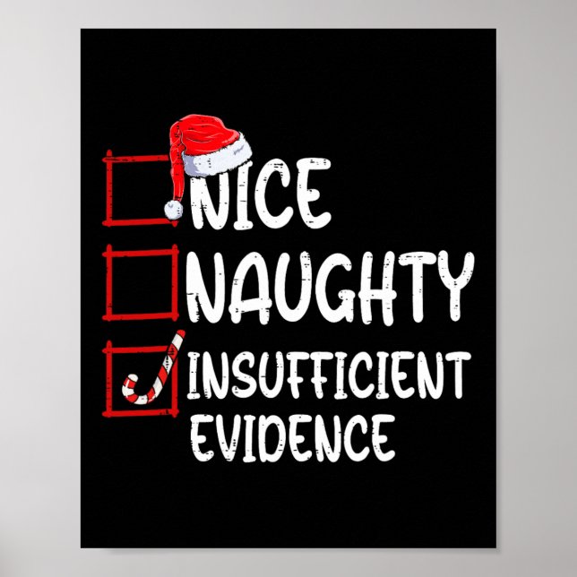 Póster Nice Naughty Insufficient Evidence Christmas List  (Frente)