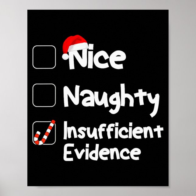 Póster Nice Naughty Insufficient Evidence Christmas Santa (Frente)