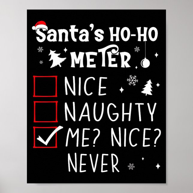 Póster Nice Naughty Me_ Nice_ Never_ Christmas List Santa (Frente)