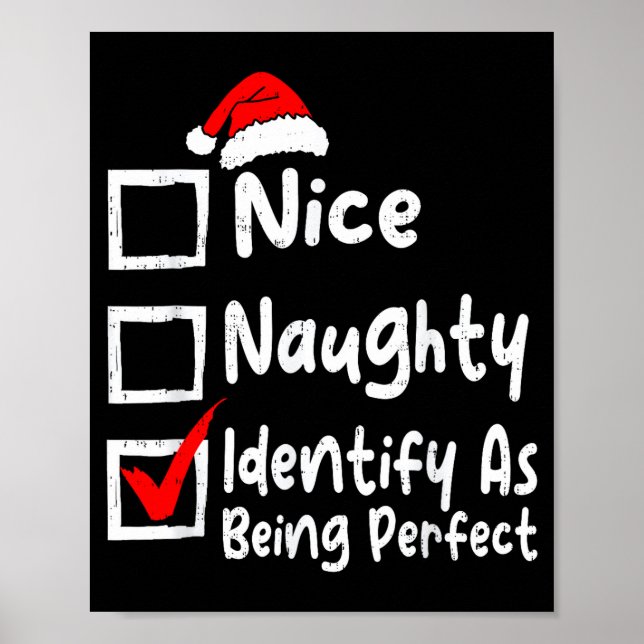 Póster Nice Naughty Perfect Funny Christmas List Family M (Frente)