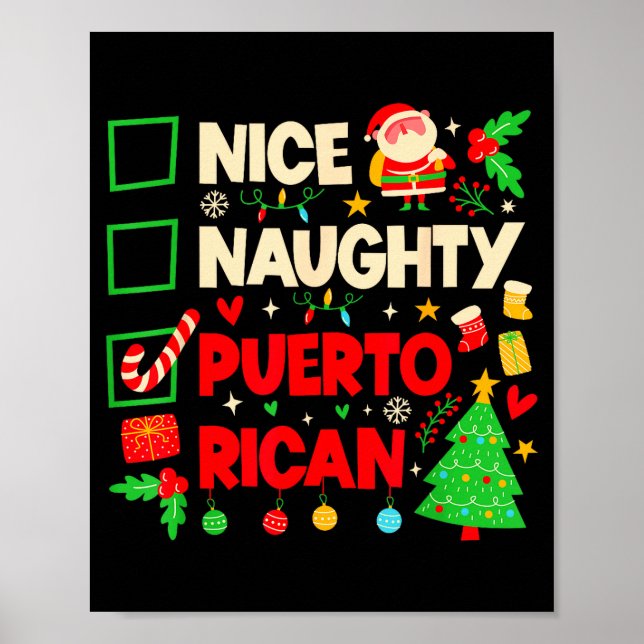 Póster Nice Naughty Puerto Rican Puerto Rico Women Christ (Frente)