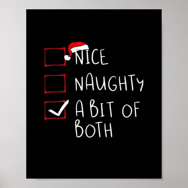 Póster Nice Naughty Santa Hat Humor Vibe  (Frente)