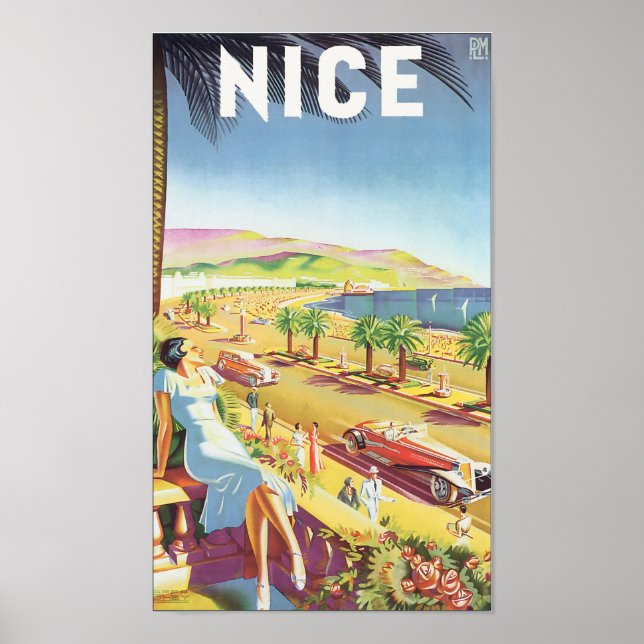 Póster Nice Vintage Travel Poster (Frente)