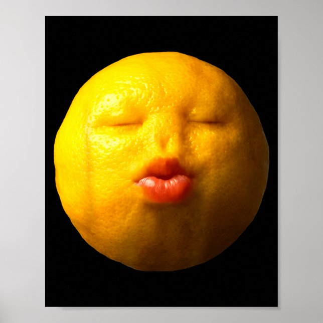 Póster Nicho Divertido Limón Meme Ai Frutas (Frente)
