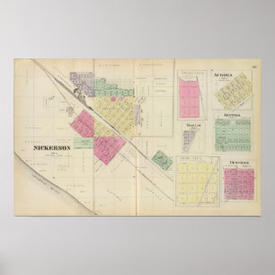 Póster Nickerson, Dragoon, aurora, Barclay, Kansas
