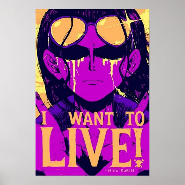 Póster Nico Robin Quiero Vivir (Frente)