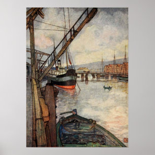 Póster Nico Wilhelm Jungmann ~ Trondhjem Norway Port
