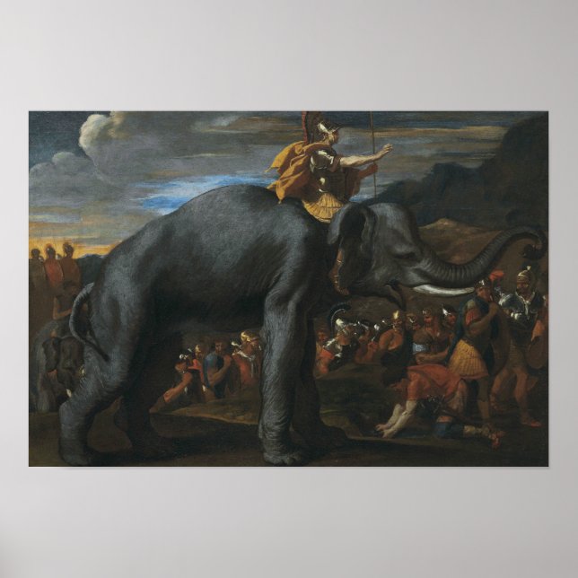 Póster Nicolas Poussin - Aníbal cruzando los Alpes (Frente)