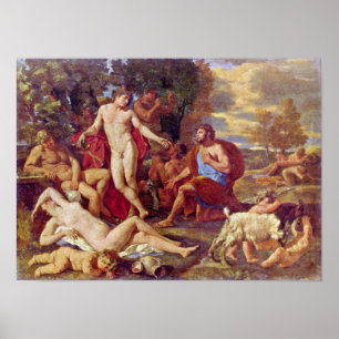 Póster Nicolas Poussin - Midas y Bacchus