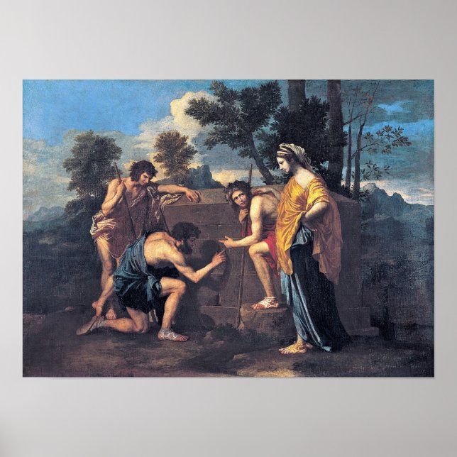 Póster Nicolas Poussin - Pastores de Arcadia (Frente)