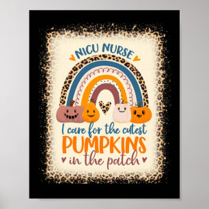Póster Nicu Enfermera Halloween Me Preocupan Las Calabaza