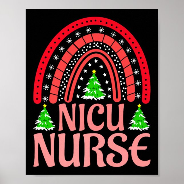 Póster Nicu Nurse Christmas Crew Nurselife Nursing Xmas P (Frente)