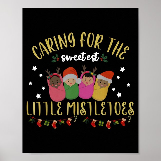 Póster Nicu Nurse Christmas Sweetest Mistletoes Mother Ba (Frente)