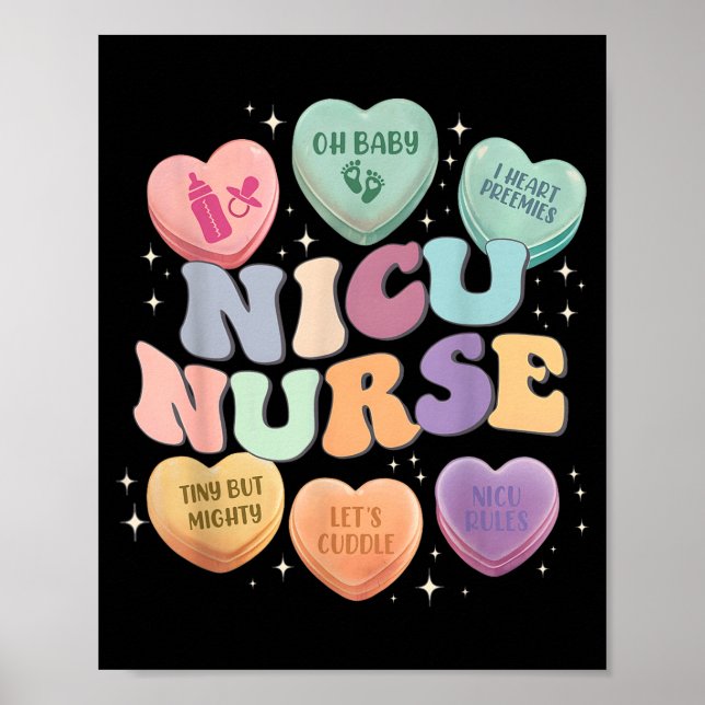 Póster Nicu Valentine Nicu Nurse Valentines Day Icu Nurse (Frente)