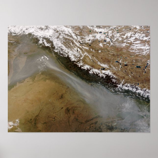 Póster Niebla a lo largo de las montañas del Himalaya (Frente)
